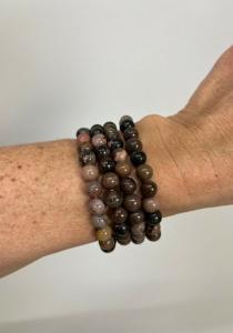 Armband med stenpärlor, Brun mix - Mix by Heart