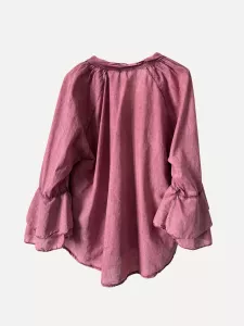 Blus i tvättad bomull, Vinröd, Åsa - Reunion