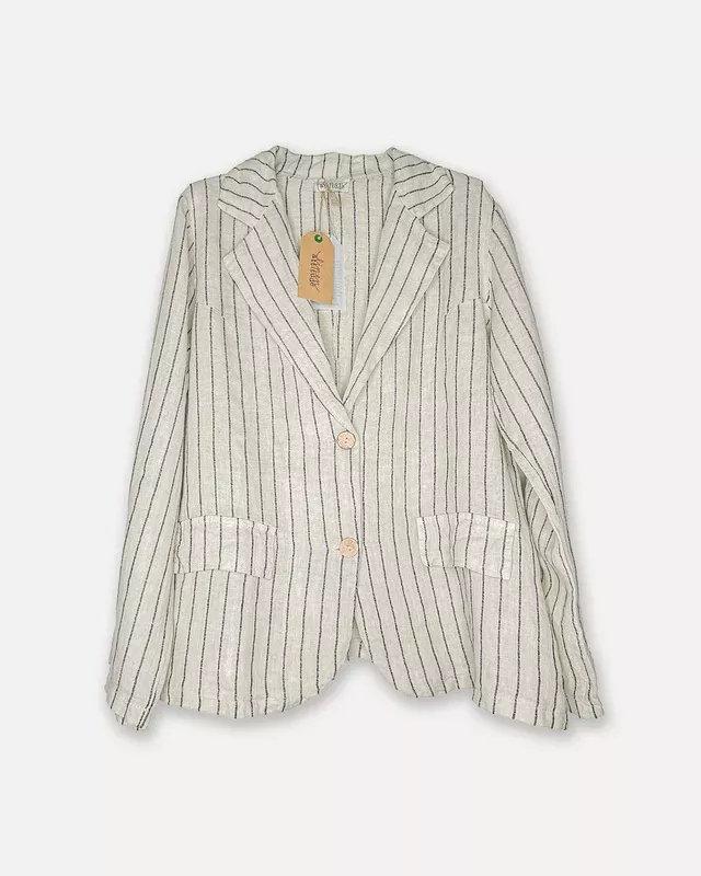 Linnekavaj Randig Beige / Svart, Jonna - Reunion (2 = XL/XXL)