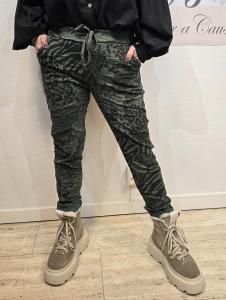 Magiskt stretchig byxa, Autumn Leaves Army (Madde) - Soulful Fashion