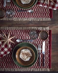 Tallriksunderlägg / Duk, Röd / Natur, Elina - Affari