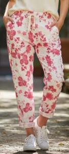 Magisk byxa, Vit med cerise blommor, Elin - Caramelle Fashion    BERÄKNAD LEV: MAJ
