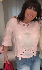 Blus med spets och brodyr, Rosa Lina - Love Forever