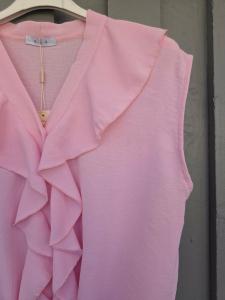 Topp med volang och knyt, Rosa Miranda - Caramelle Fashion