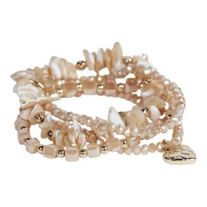 Armband Beige, (Set om 4 länkar), Alva - the moshi