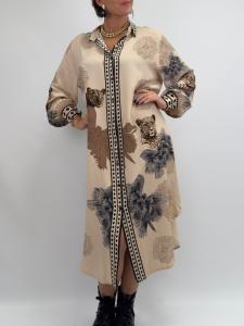 Klänning Beige mönstrad, Filia - Gemini