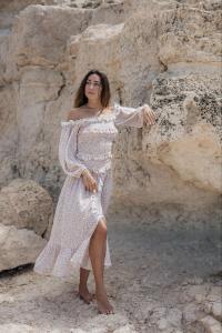 Kjol med resår i midjan, Småblommig, Lorena - Coconut Milk