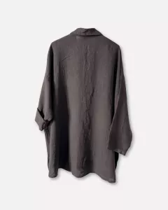 Linneskjorta Oversize, Mörkbrun, Frida - Reunion