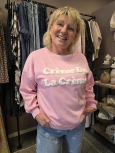 Sweatshirt med tryck, Rosa Nila - Gemini