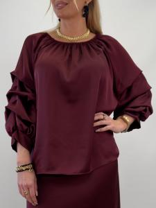 Blus Vinröd, Glansig Raya - Gemini