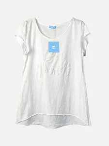 T-shirt Be Yourself, vit tvättad bomull - Reunion Home