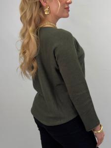 Stickad tröja, Mörkgrön Stella - Gemini