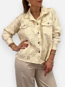 Jeansjacka med paljetter, Beige Ragna - Gemini