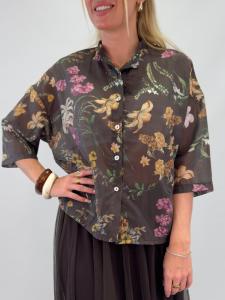 Blus, Blommönstrad Brun, Bera - Gemini