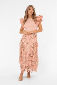 Volangkjol Blommig, Rosa Blossom - Capri Collection