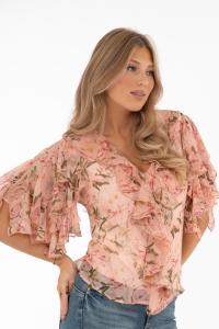 Volangblus Blommig, Rosa Blossom - Capri Collection