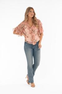 Volangblus Blommig, Rosa Blossom - Capri Collection