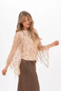 Blus med paljetter, Champagne London - Capri Collection