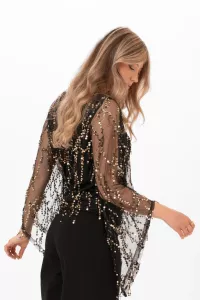 Blus med paljetter, Svart London - Capri Collection