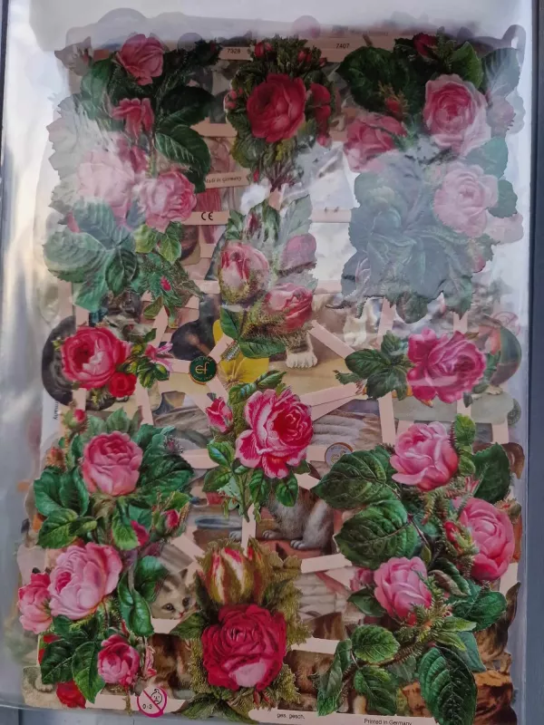Bokmärken Blandade motiv; Djur, blommor mm (Häfte 6) - Bromma Kortförlag (10 bokmärken med rosor och rosenknoppar)