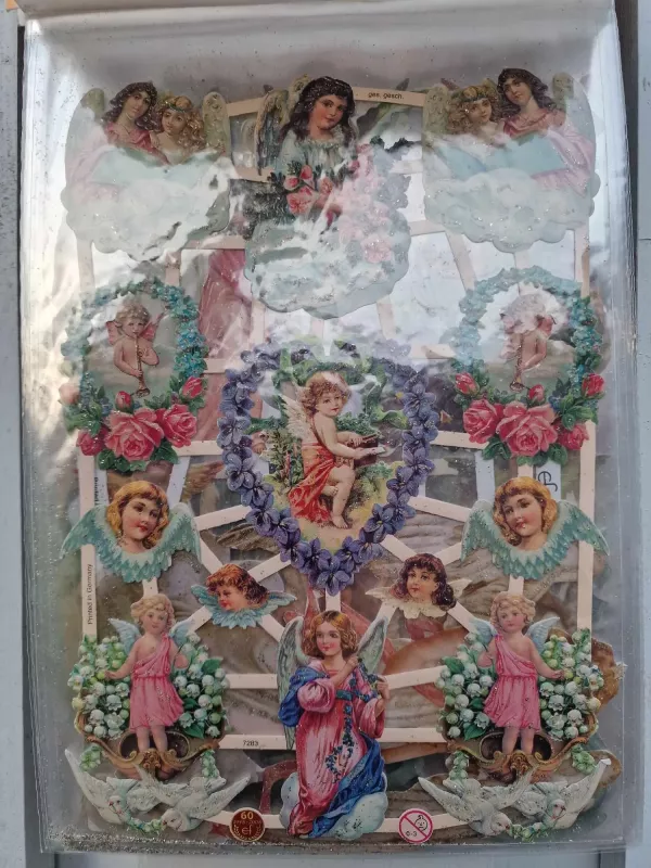 Bokmärken Änglar Glitter (Häfte 5) - Bromma Kortförlag (13 änglar med blommor)