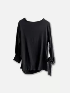 T-shirt med lång ärm och knyt, Svart, Boo - Reunion Home