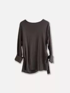 T-shirt med lång ärm och knyt, Espresso, Boo - Reunion Home
