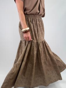 Maxikjol med hålmönster, Brun, Anya - Gemini