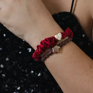 Scrunchie, Vinröd Silkes snodd - byEloise