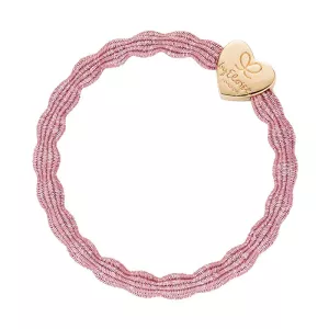 Snodd Metallic, Rosa med Guldhjärta - byEloise