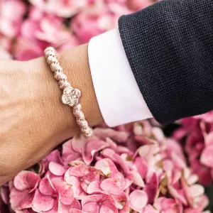 Snodd Woven, Ljusrosa med guldfärgat fyrklöver - byEloise