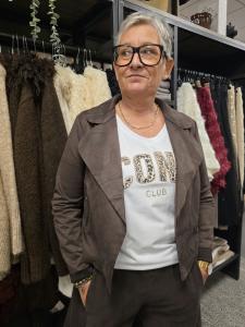 Kavaj i "mocka", Brun Sylvia (Kort) - Caramelle Fashion