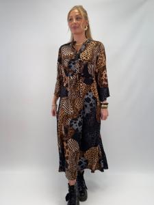 Klänning med knyt, Animal Svart, Andrea - Gemini