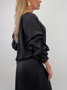 Blus Svart, Glansig Raya - Gemini