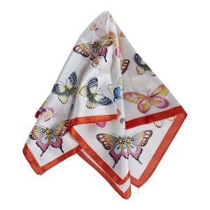 Scarves, Fjärilar / Orange kant, Ivy (60x60 cm) - the moshi