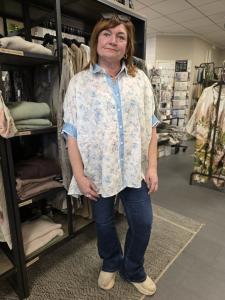 Blus Spets / Denim, Gloria - Qnuz