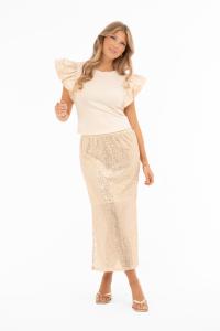 Paljettkjol i champagne, Camelia - Capri Collection