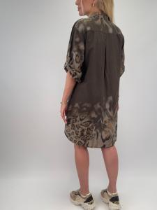 Klänning / Långskjorta, Leomönstrad Brun, Caris - Gemini