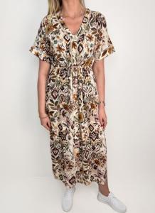 Klänning, Mönstrad Jordnära toner, Camilla - Caramelle Fashion    BERÄKNAD LEV: APRIL