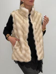 Väst fuskpäls, Creme Charlotte - Gemini