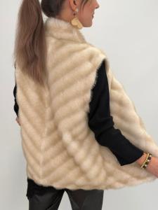 Väst fuskpäls, Creme Charlotte - Gemini