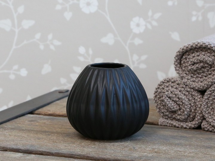 Tandborstmugg, svart "Diamant" - Chic Antique