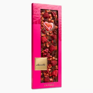 Chokladkaka, Barry Choklad 43% med hallon, jordgubbar och chokladhjärta (LV102) - ChocoMe