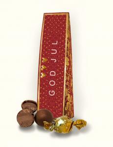 Choklad kort God Jul, rött - Klaras