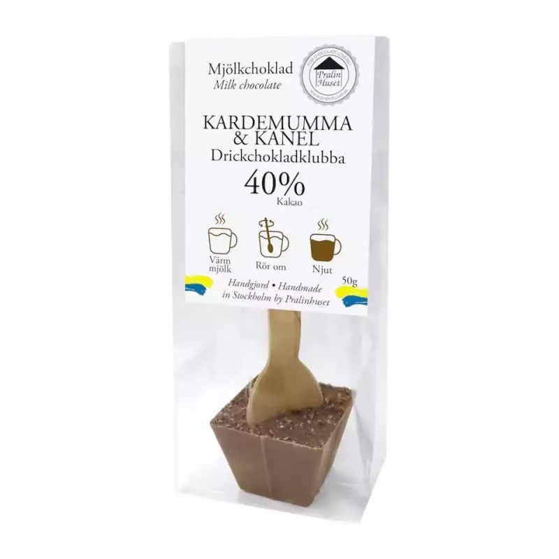Drickchokladklubba 40%, Kardemumma & Kanel - Pralinhuset