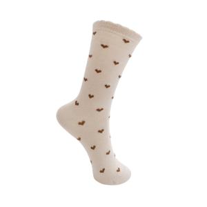 Strumpor med hjärtan, Creme / Brun, Dottie - Black Colour
