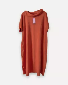 Klänning med sjalkrage, Terracotta, Audrey - Reunion
