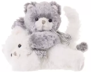 Cosy Cats, Mjuk katt med randigt band om halsen (18 cm) - Bukowski