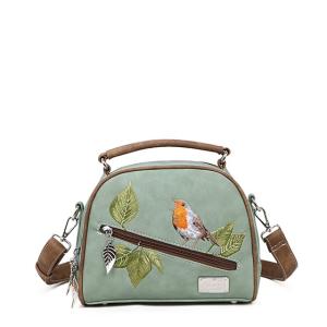 Hand/Axelremsväska Rödhake, Grön / Brun - HI-DI-HI