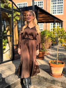 Klänning, Glansig Brun, Milly - Gemini